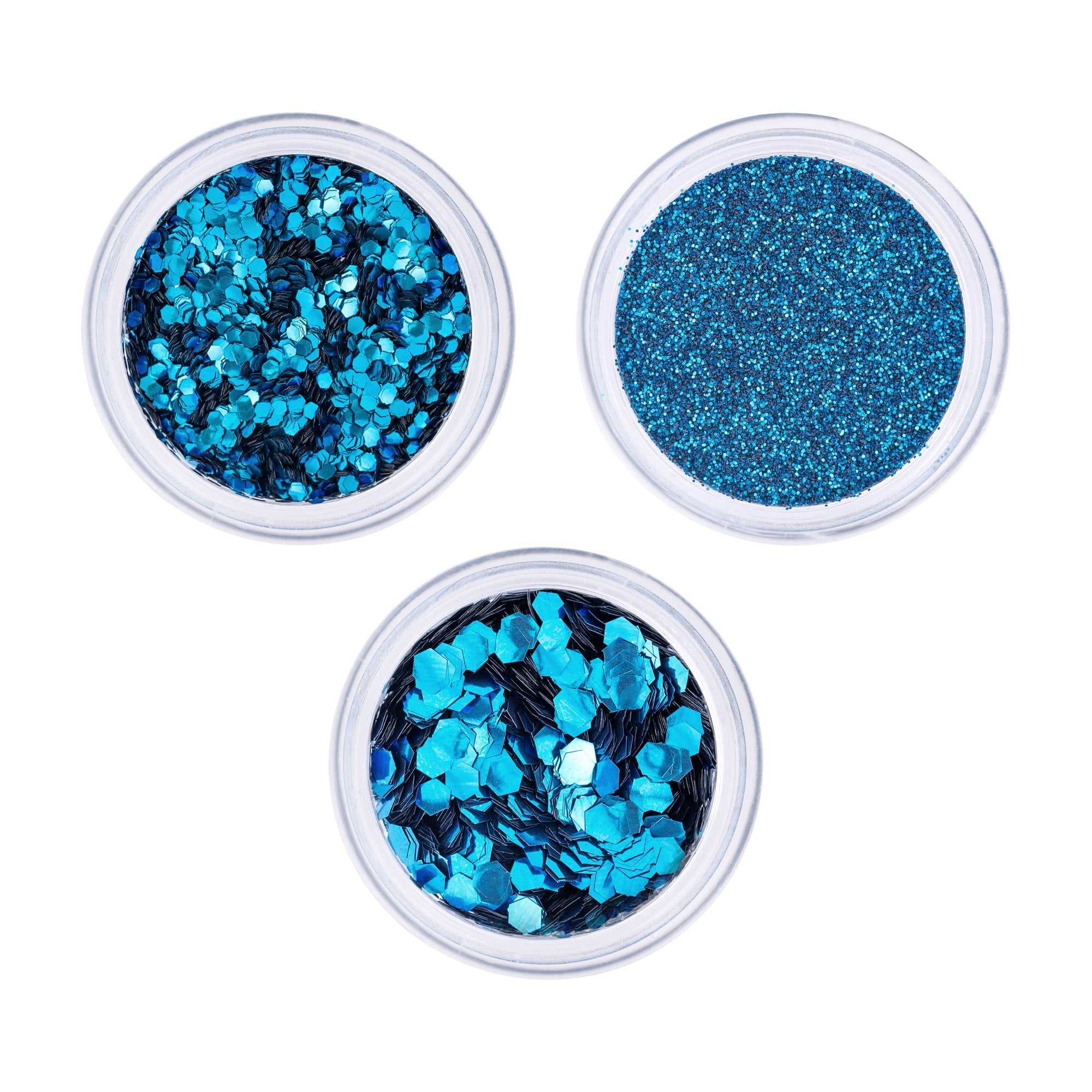 3 Pack - Fine/Medium/Chunky Ocean Blue Biodegradable Glitter - Dust & Dance