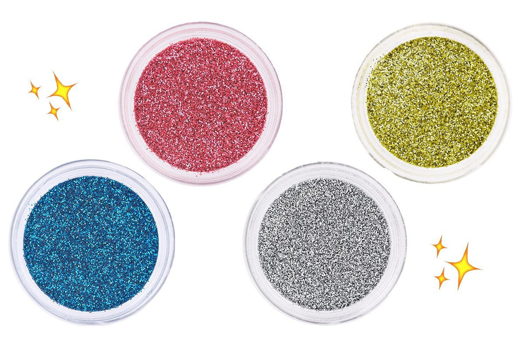 4 Pack - Fine Silver, Gold, Blue & Rose Biodegradable Glitter - Dust & Dance