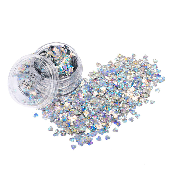 Biodegradable Crystal Hearts Cosmetic Glitter