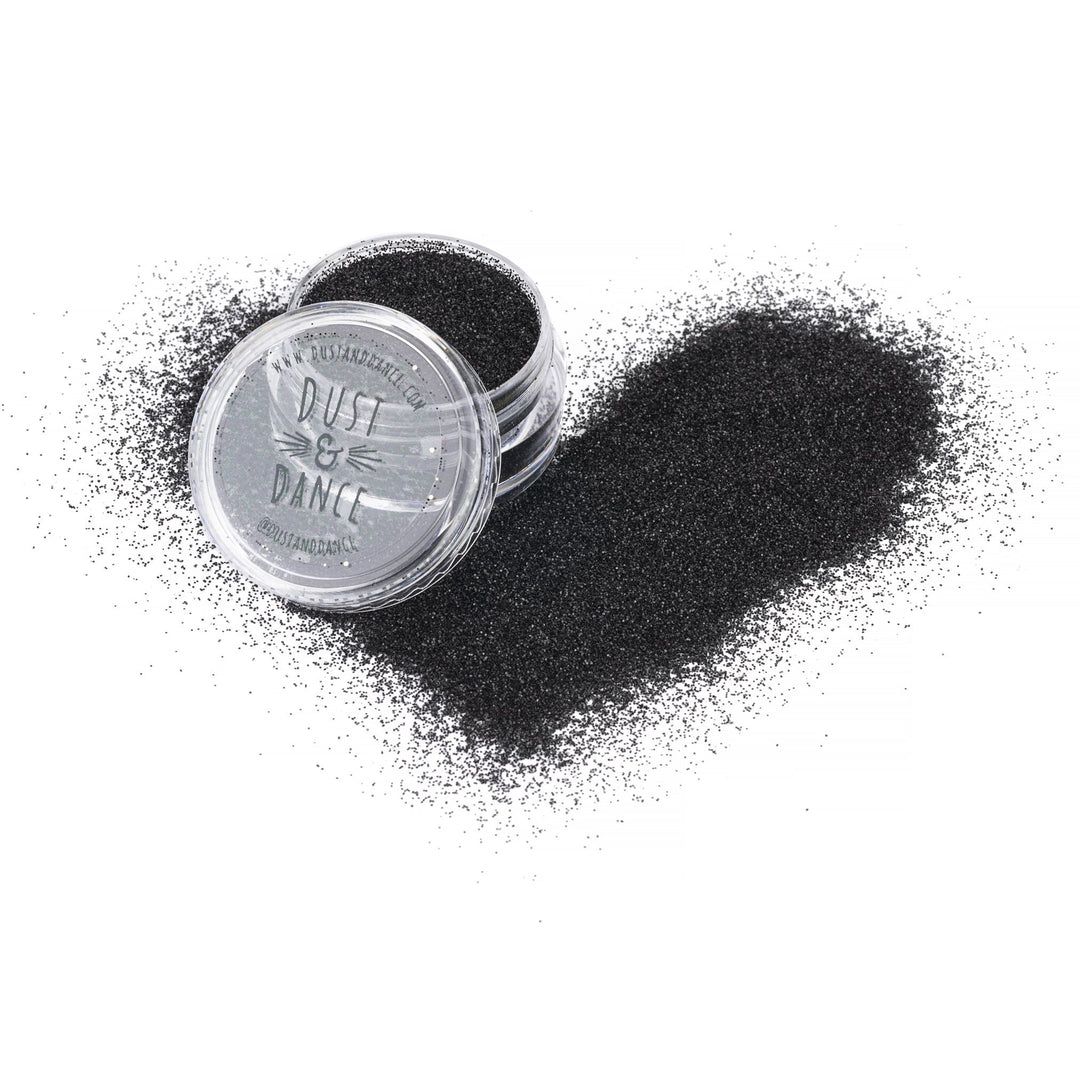 NEW! Obsidian Black Biodegradable Glitter - Various Sizes - Dust & Dance